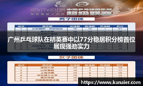 广州乒乓球队在精英赛中以77分稳居积分榜首位展现强劲实力